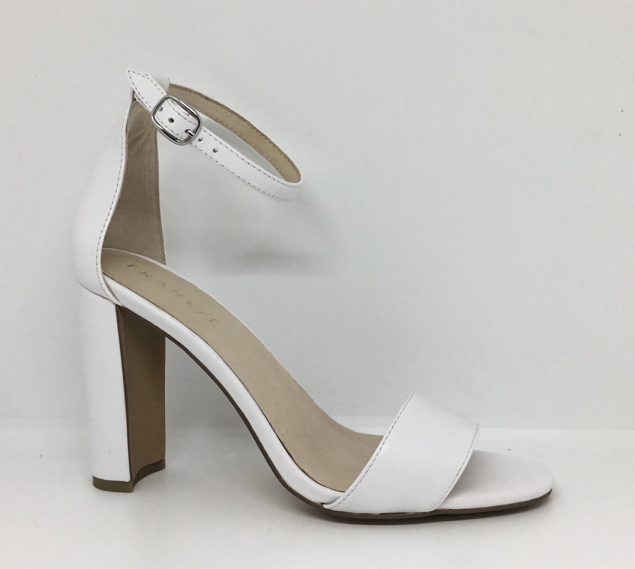 Frankie Sassy-W White Leather Heel Winter Heels Fashionable Edge