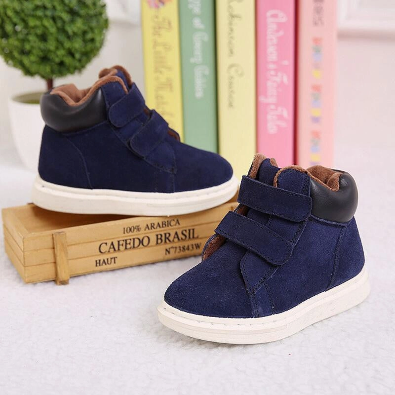 Mickey Mouse Boots Children Martin Boots Winter Coral Fleece Kids Boots For Girl Shoes With Rubber Soles Of Boys Boots Children Shoes Size