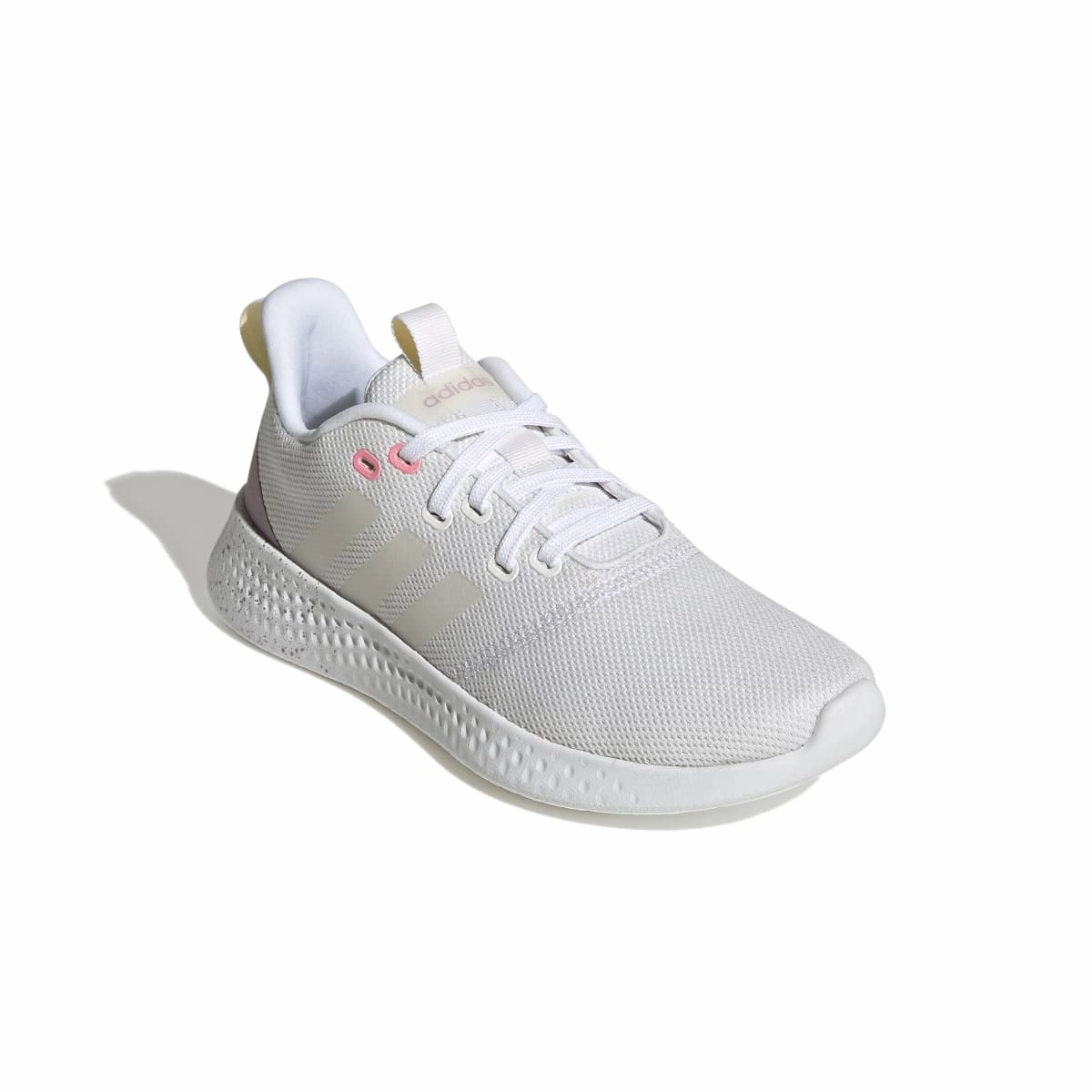 ADIDAS GV8930 PUREMOTION WMN'S (Medium) White/White/Purple Metallic Textile Running Shoes circular outsole running shoes