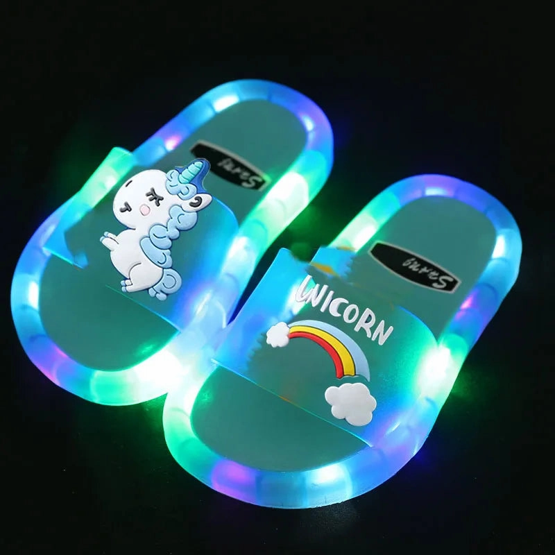 Childrens Boys Girls Slippers Cartoon Unicorn Animals Prints Slippers For The Microwave