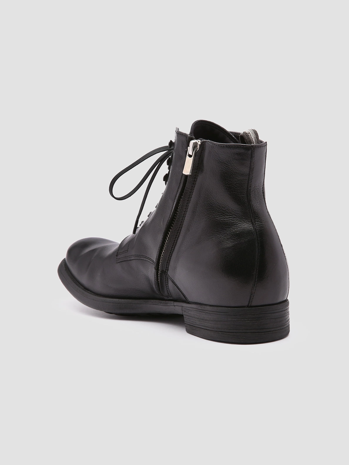 CHRONICLE 004 - Black Leather Ankle Boots Suede Boots Knee High