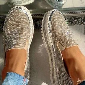 Flats Casual Shoes Cilool- Women Rhinestone Shoes