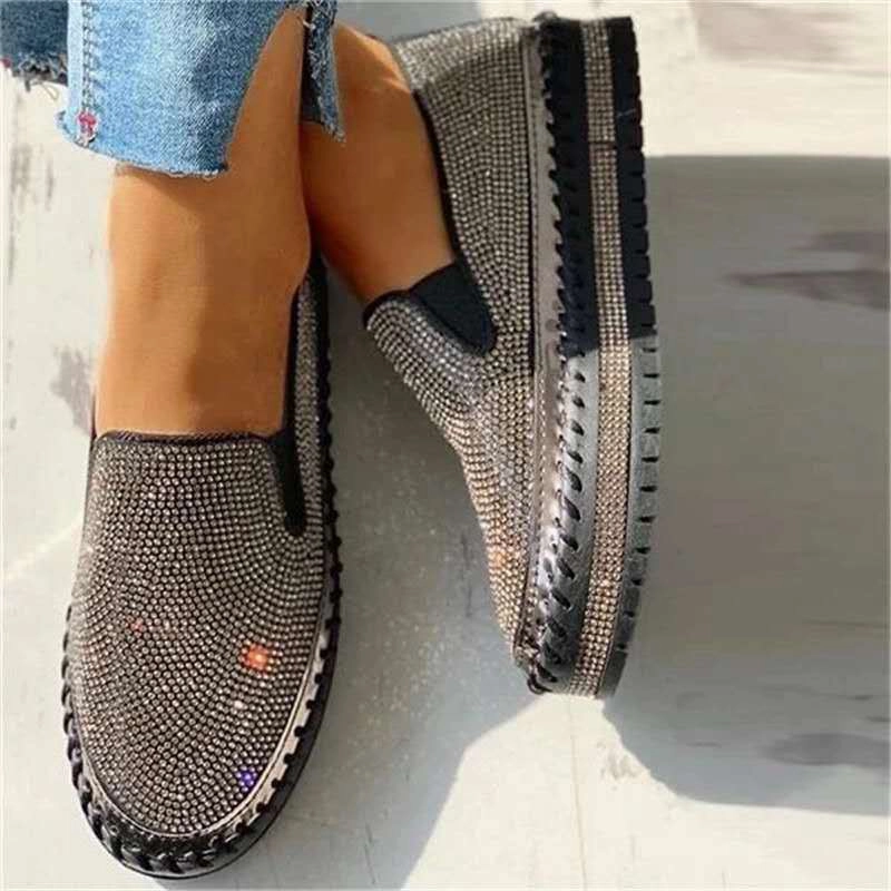 Comfortable Shoes For Flat Feet Cilool- Women Rhinestone Shoes
