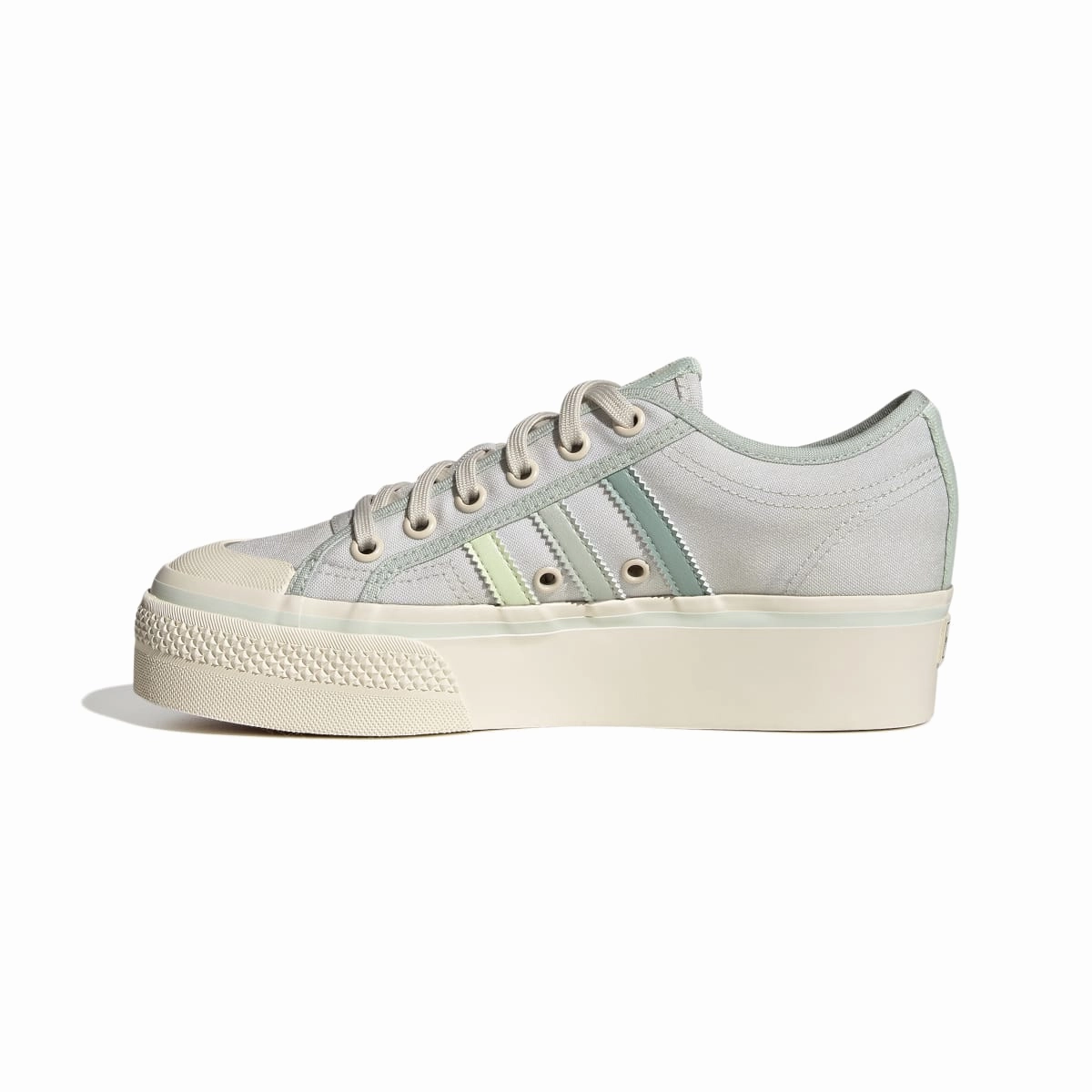 Outdoor Comfort Cliff Jog ADIDAS GX4605 NIZZA PLATFORM WMN`S (Medium) White/Lime/White Textile Lifestyle Shoes