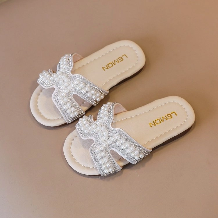 Big And Tall Slippers Classic Baby/Kids Girls Pearls Beading Summer Slippers
