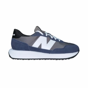NEW BALANCE MS237MCN 237 MN'S (Medium) Castlerock/White Leather, Suede & Mesh Lifestyle Shoes Lace Up party look