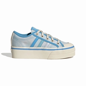 ADIDAS GY7052 NIZZA PLATFORM JR'S (Medium) Blue/Rush/White Textile Lifestyle Shoes King Walk