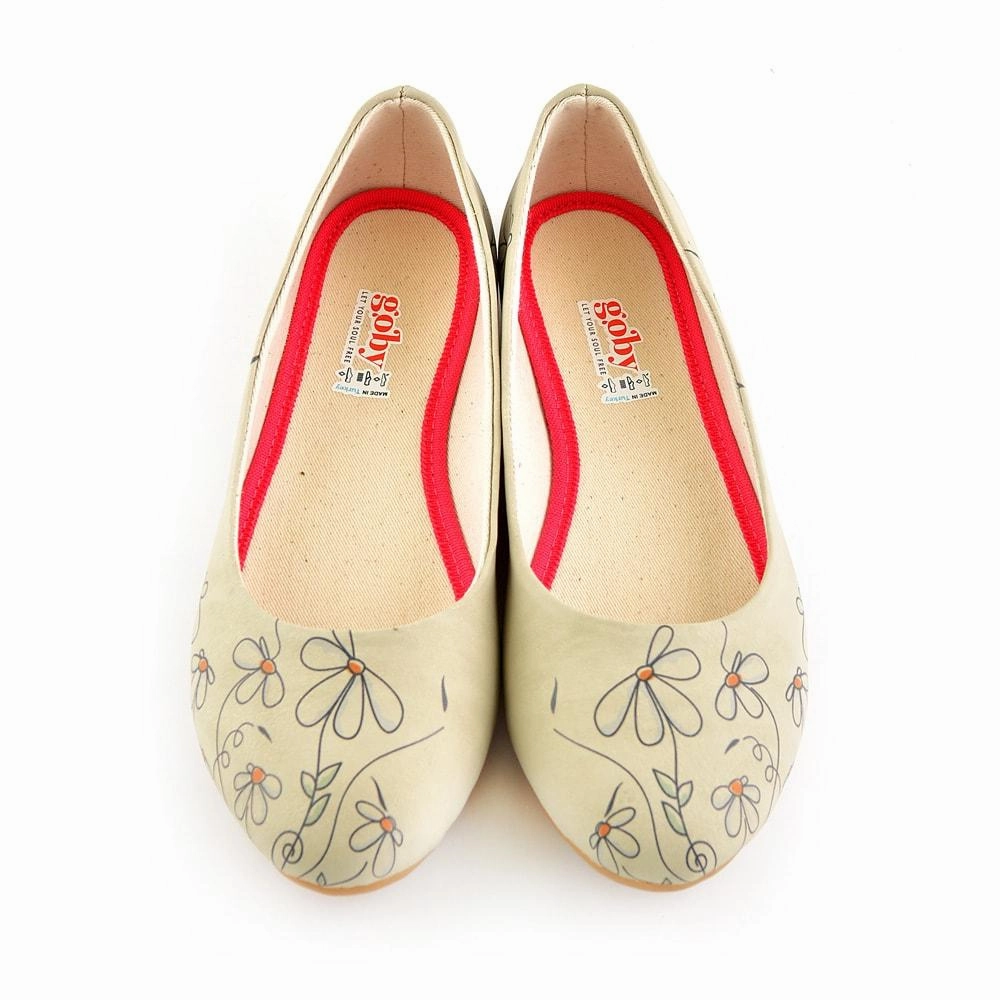 Peace Step Curve Hug Daisies Ballerinas Shoes 1040