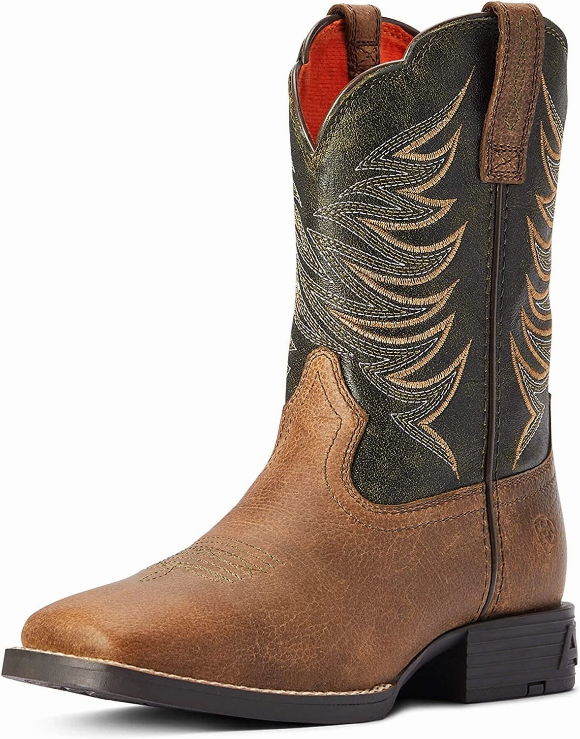 Ariat Youth Firecatcher Alflafa Western Boot Wide Square Toe, Distressed Brown Adidas Willy Chavarria Shoes
