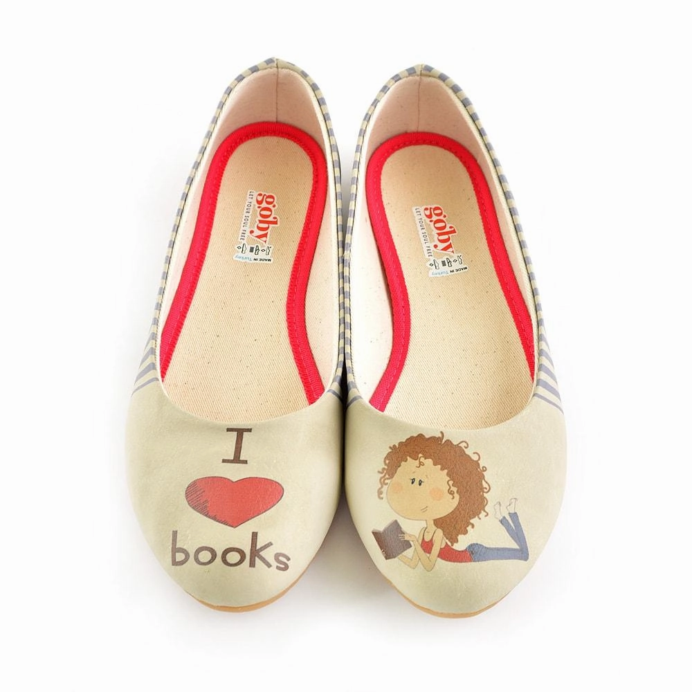 Trend Hot I Love Books Ballerinas Shoes 2033
