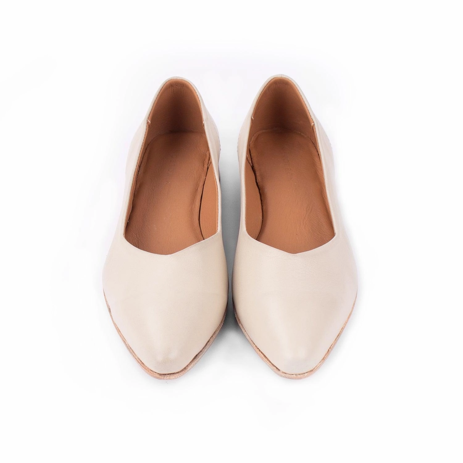 60s Flat Shoes MK22910  - Rumi Flats Bone [Women's Leather Shoes]