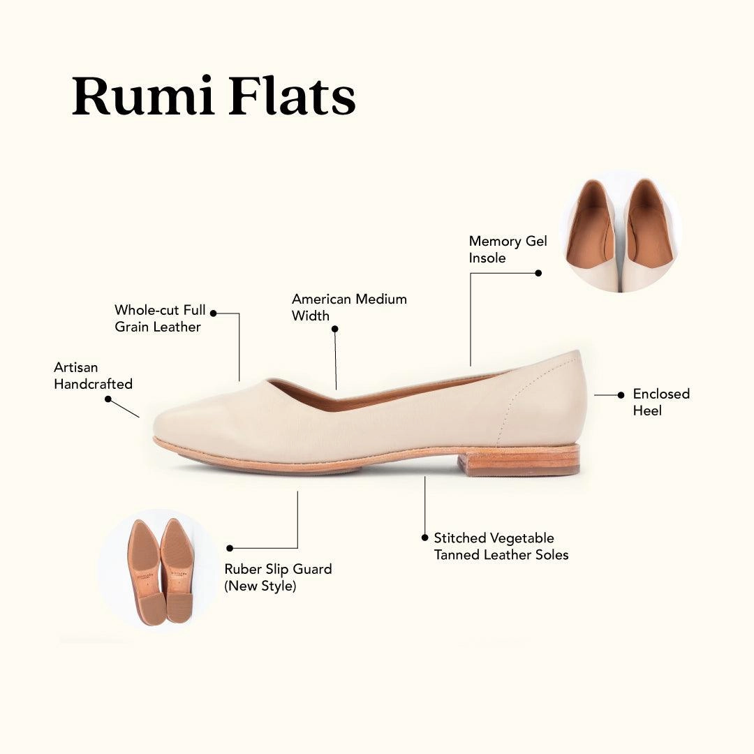 MK22910  - Rumi Flats Bone [Women's Leather Shoes] Best Flat Shoes For Pregnancy