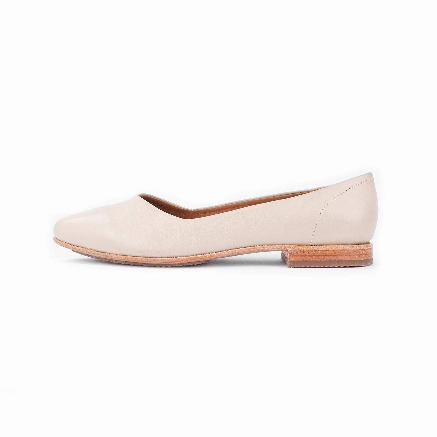 Shoes For Wedding Flats MK22910  - Rumi Flats Bone [Women's Leather Shoes]