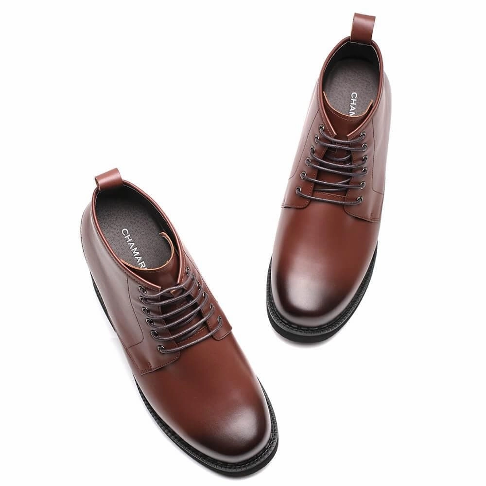 15CM / 5.9 Inches Taller - CMR CHAMARIPA Men Taller Shoes Dark Brown Men's Elevator Shoes Leather Business Casual Shoes Asics Marathon Racing Shoes