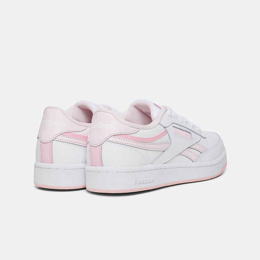 Club C Revenge White/Porcelain Pink/Pink Glow Slip On Tennis Shoes With No Back
