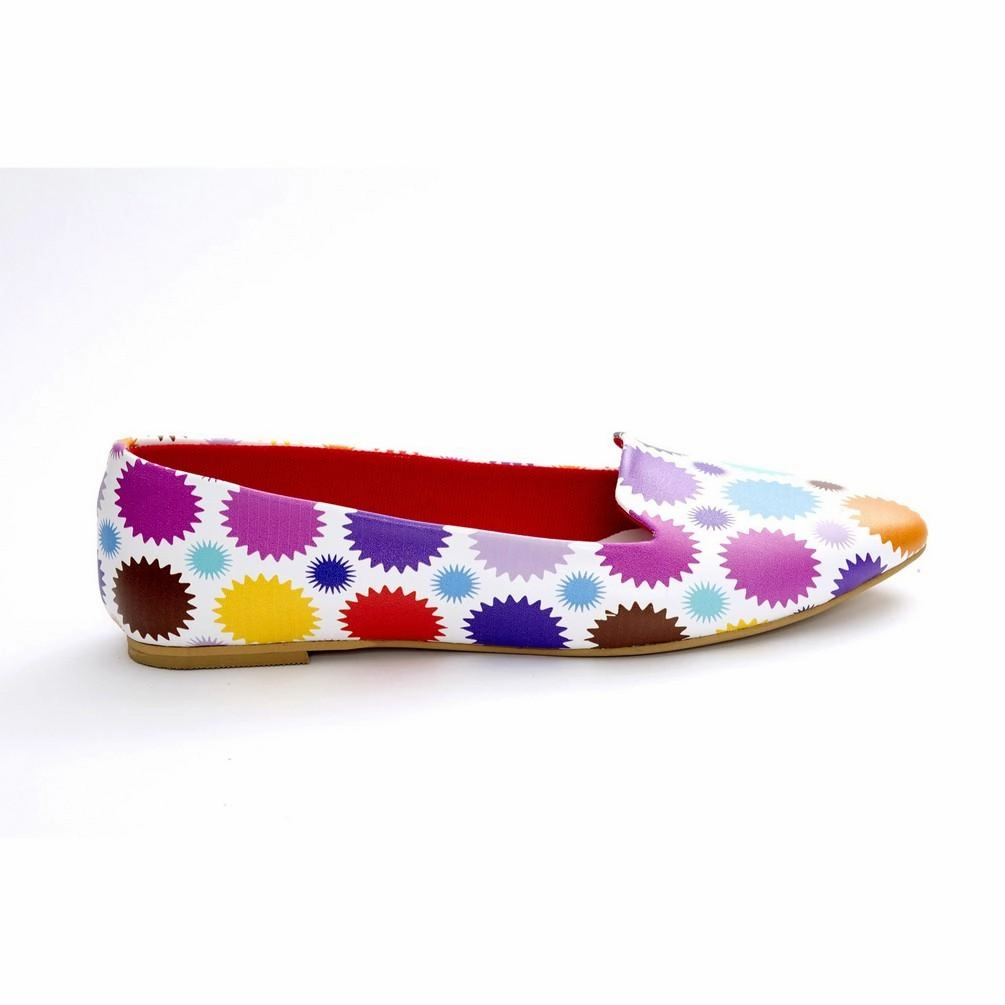 Colored Dots Ballerinas Shoes NBL219 Surf Mode Velvet Soft