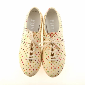 Lift Up Comfort Wedge Colored Dots Ballerinas Shoes SLV034
