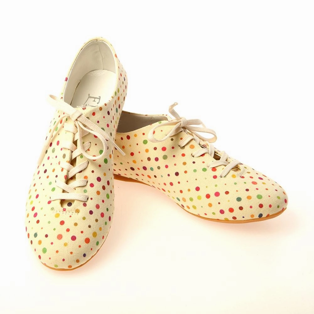 Colored Dots Ballerinas Shoes SLV034 Mesh Cool Clear Glow