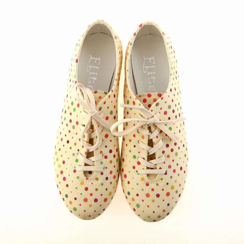 Lift Up Comfort Wedge Colored Dots Ballerinas Shoes SLV034