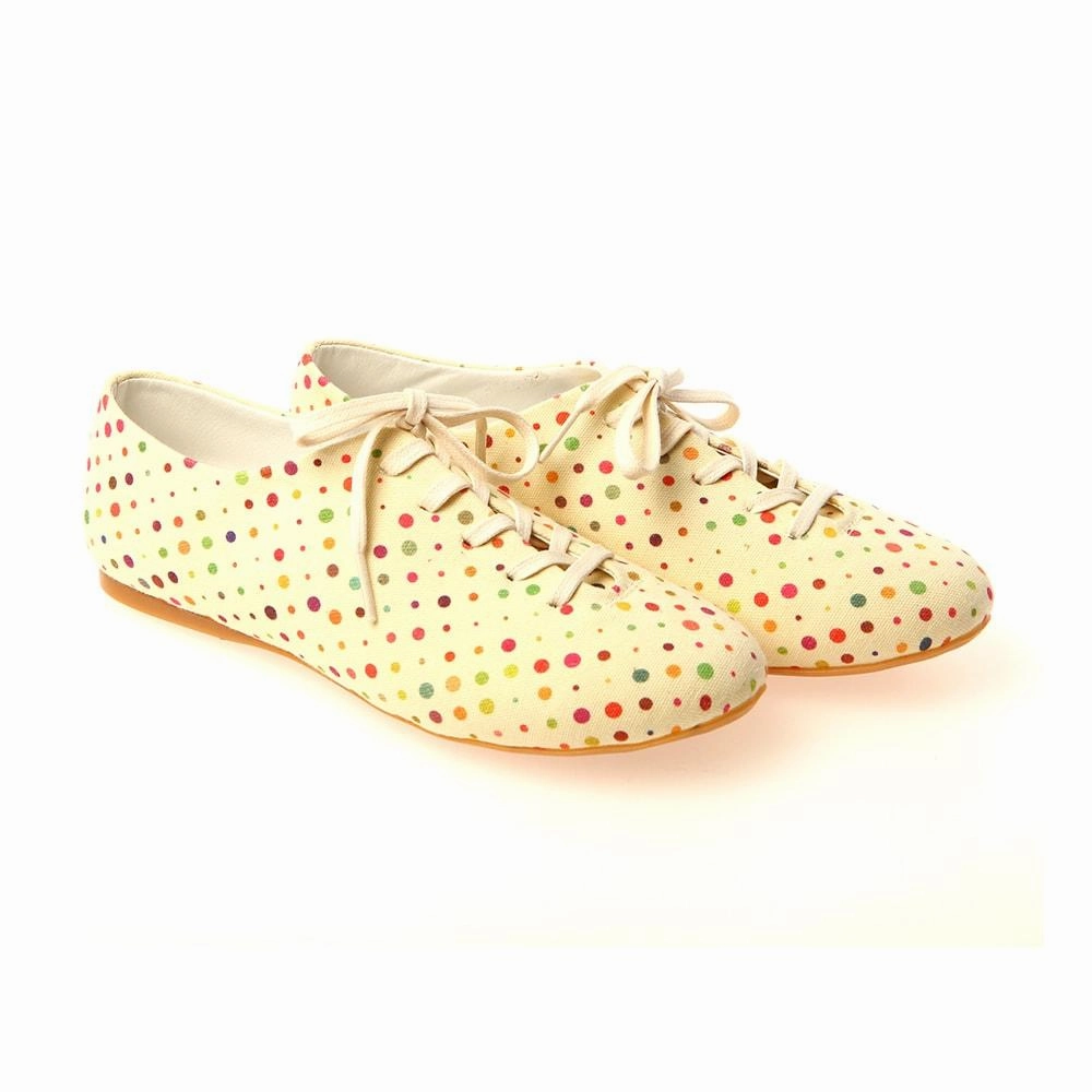 Moisture wicking Colored Dots Ballerinas Shoes SLV034
