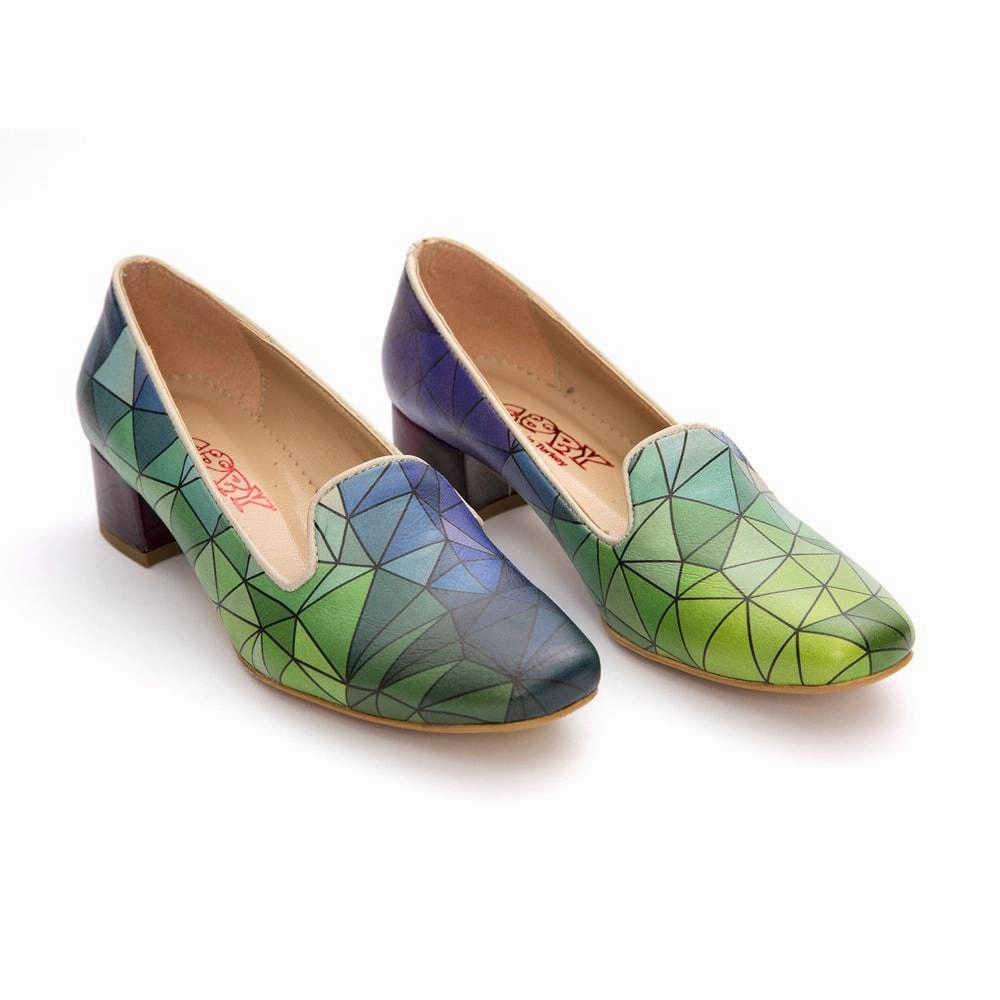 Colored Prismas Career Heel Shoes DB116 Deep Shade Flexible