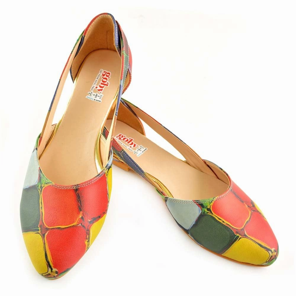 New Drop Clean Step Colored Stones Ballerinas Shoes OMR7001