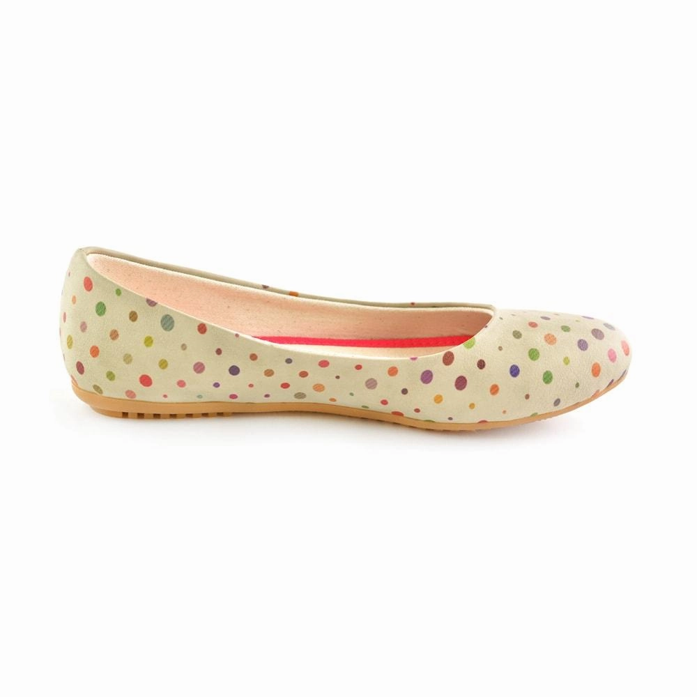 Elegant Mood Colorful Spotted Ballerinas Shoes 1059