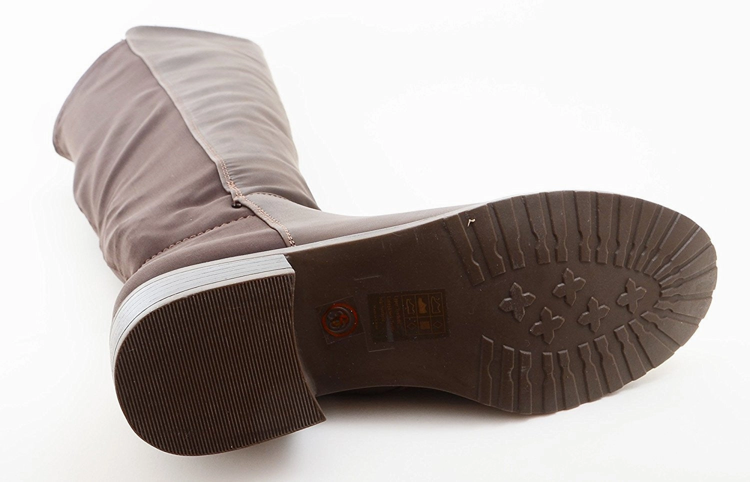 Forever Young Rain Boots Stretchy Brown Faux Leather Over the Knee Riding Women's Boots