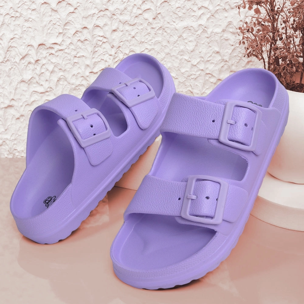 A-HA Purple Casual Flat Sandal For Women EASYPRO By Liberty Flat Shoes Pattern
