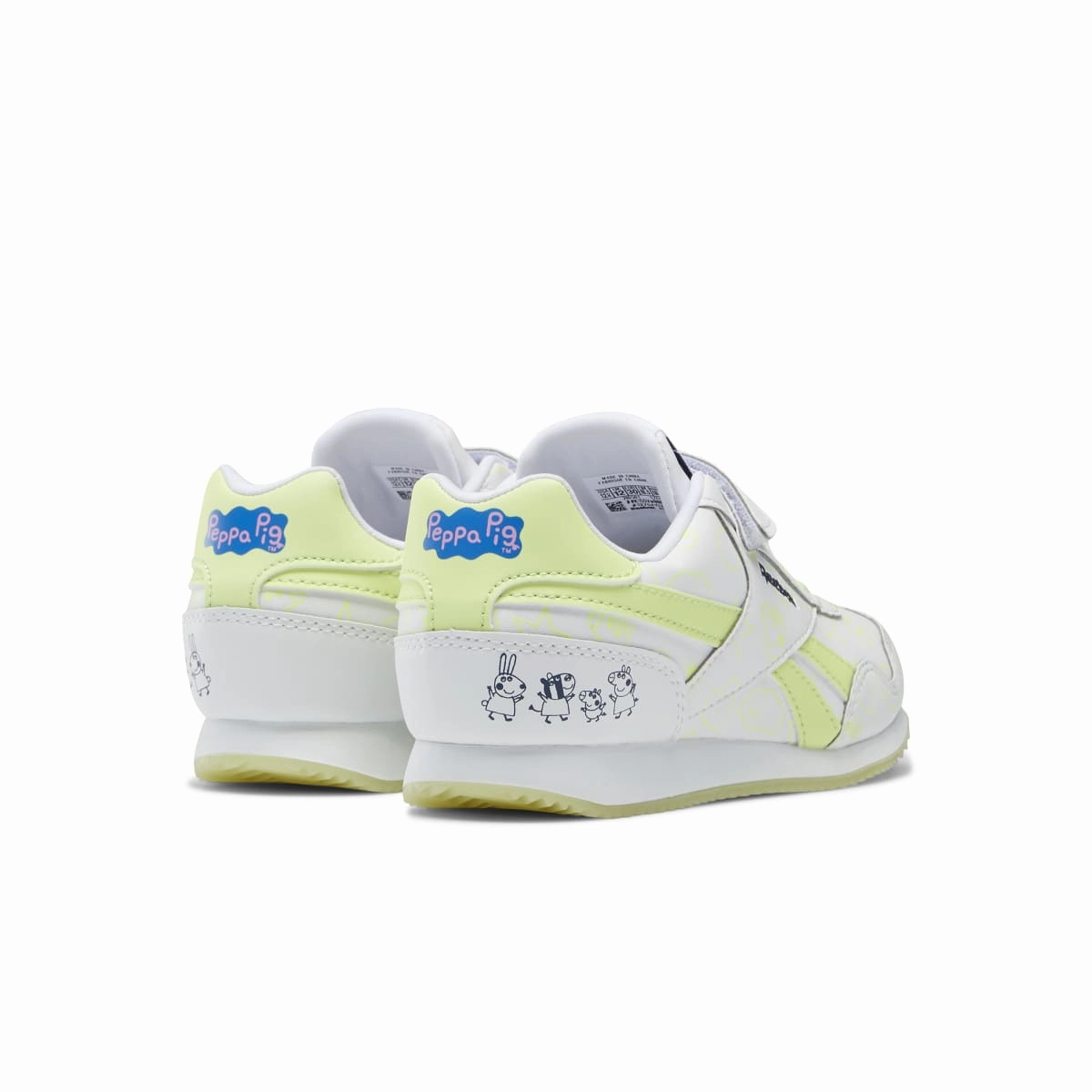 REEBOK GZ6490 ROYAL CL JOGGER 3.0 1V YTH'S (Medium) White/Energy Glow/ White Synthetic Lifestyle Shoes Creek Path River Path