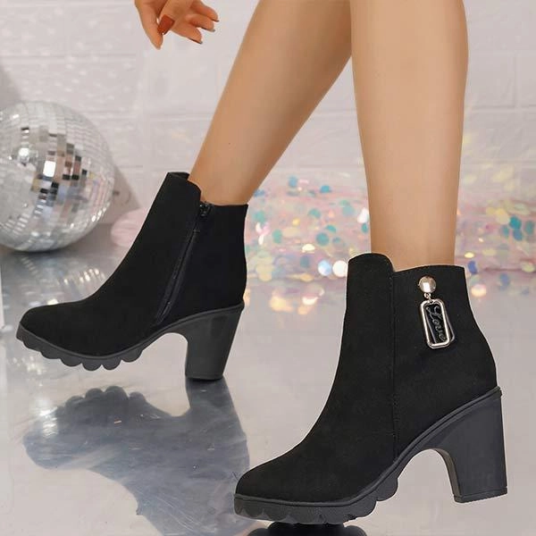 Women's Side-Zipper Pendant High Heel Ankle Boots 82199374C Adidas Bad Bunny Ballerina Shoes