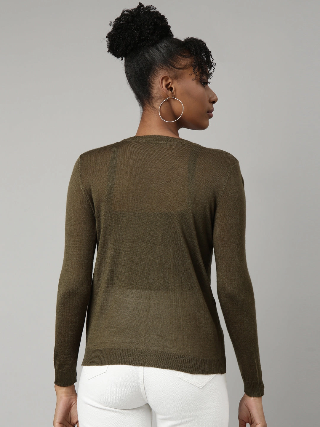 Women's Olive Solid Fitted Top Steel Toe Work Boots With Met Guard