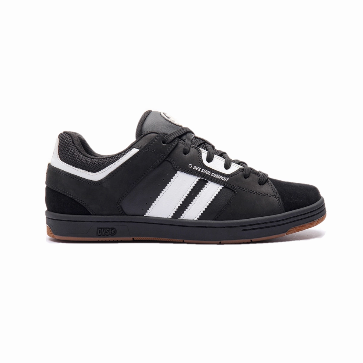 DVS F0000336001 TACTIC MN'S (Medium) Black/White/Black Suede & Nubuck Skate Shoes Easy Lace Performance Ride