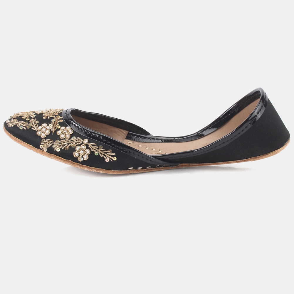 Flat Shoes With Rhinestones Woman "ASTRO" Traditional Khussa