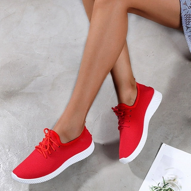 vertvie Outdoor Women Casual Shoes Breathable Walking Mesh Flat Shoes Sneakers Women 2019 Vulcanized Tenis Feminino