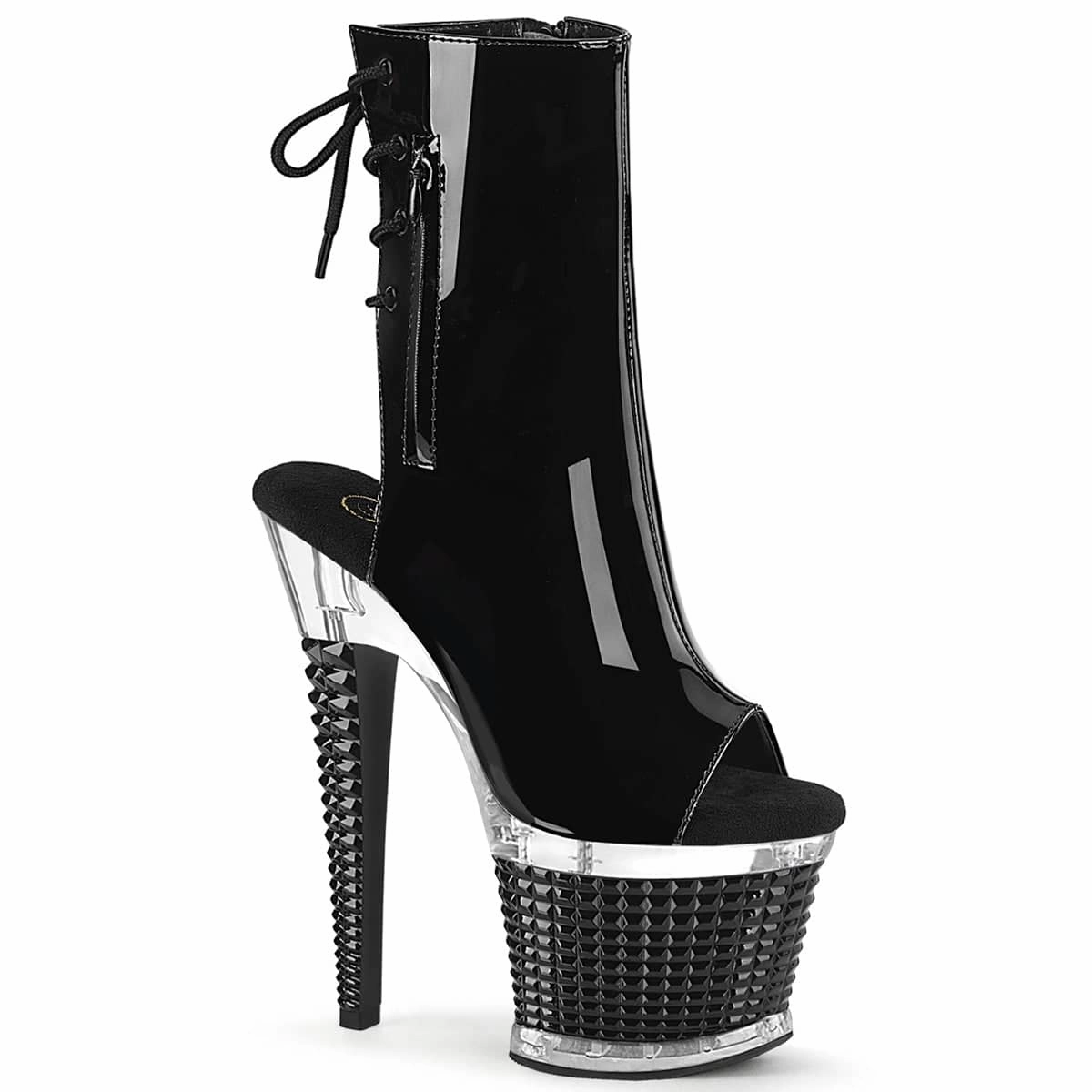 SPECTATOR-1018 Black Calf High Peep Toe Boots Adidas Shoes Low
