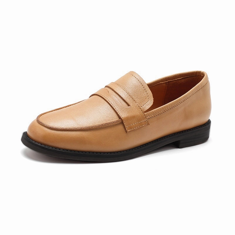 Corduroy Loafers Dwarves Calfskin Penny Loafers for Women in Black/Khaki/Brown/Apricot/Wine Red