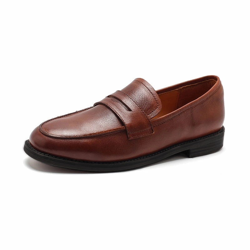 Dwarves Calfskin Penny Loafers for Women in Black/Khaki/Brown/Apricot/Wine Red Lined Vs Unlined Loafers