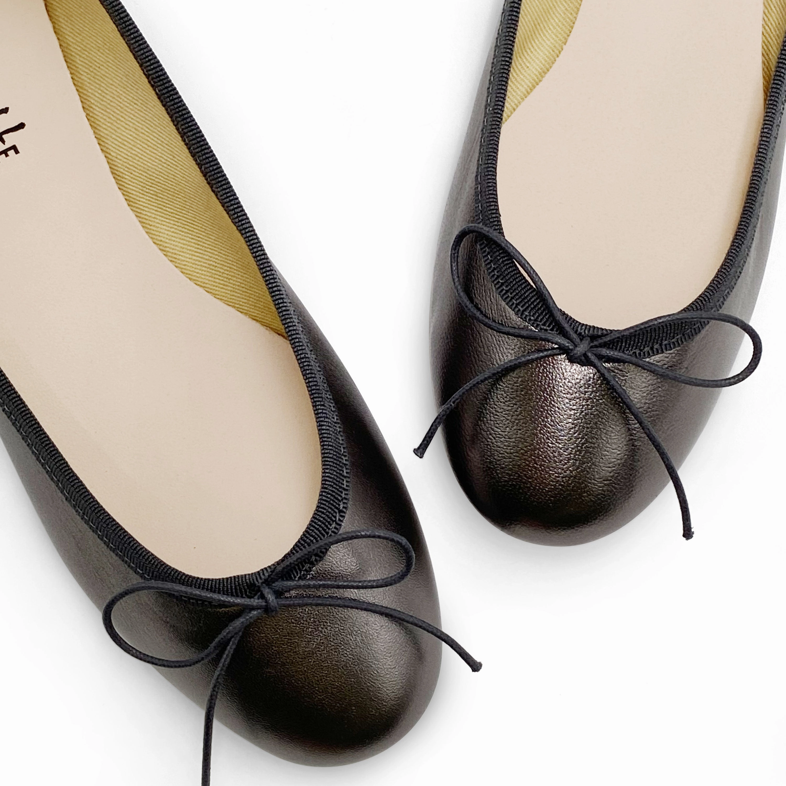 Iron gray metallic leather ballet flats Flat Shoes Socks