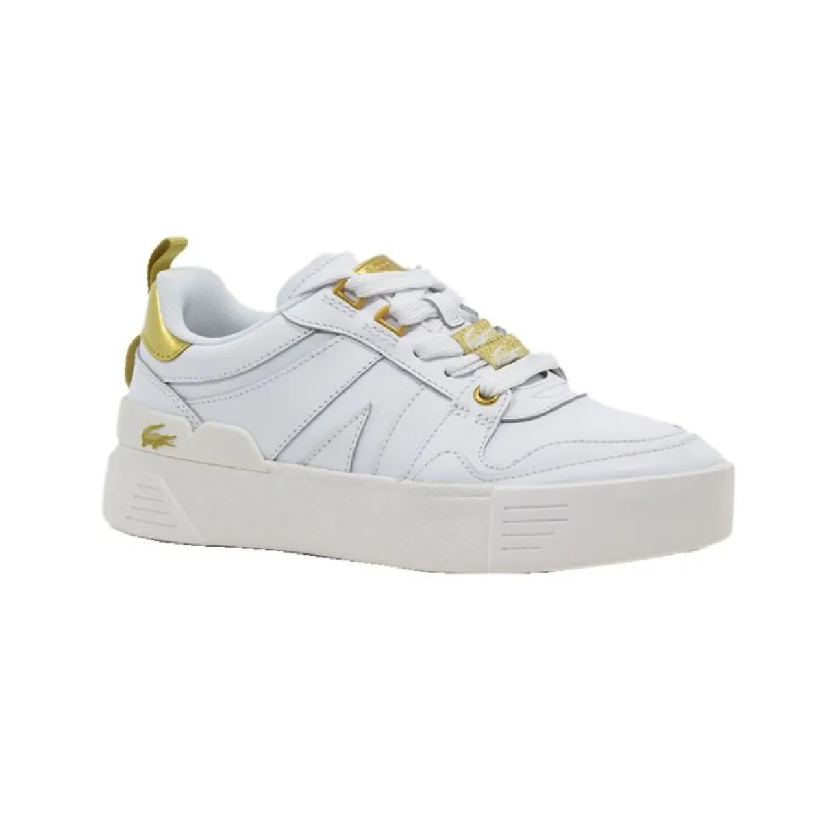 Leg Slim LACOSTE 7-45CFA0032216 L002 123 WMN'S (Medium) White/Gold Leather & Synthetic Lifestyle Shoes