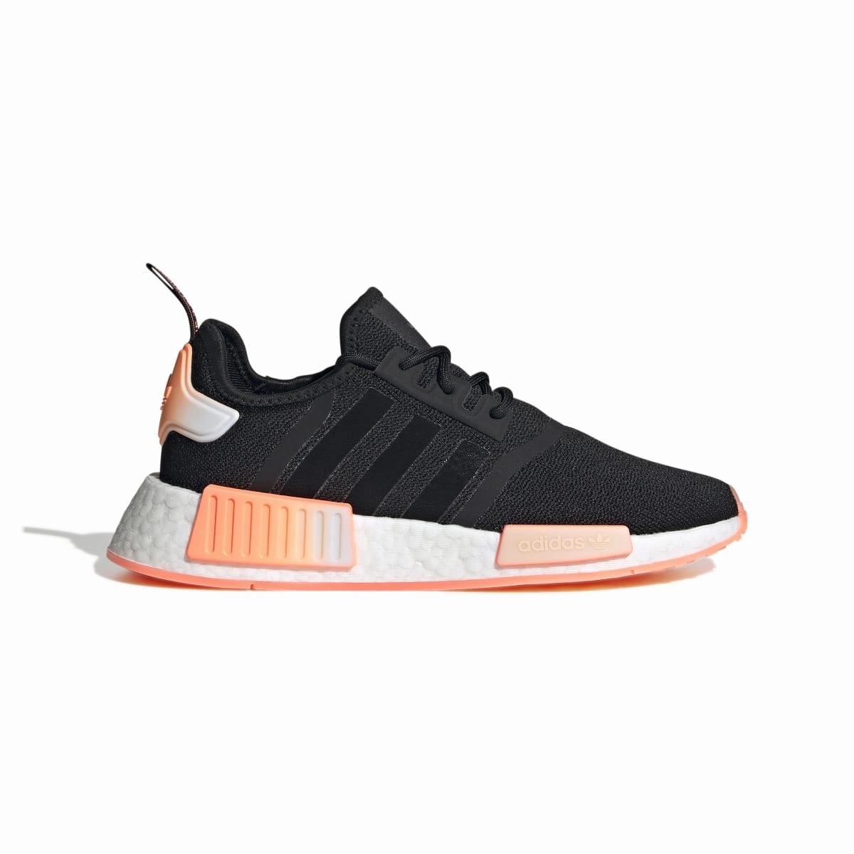 Mesh ADIDAS GW9463 NMD_R1 WMN`S (Medium) Black/Orange/White Stretch Fabric Running Shoes