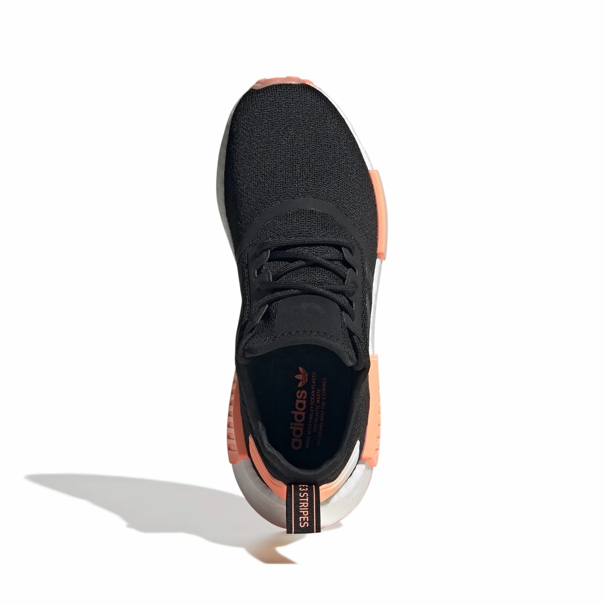 ADIDAS GW9463 NMD_R1 WMN`S (Medium) Black/Orange/White Stretch Fabric Running Shoes anti - twist shoes road running shoe alternative