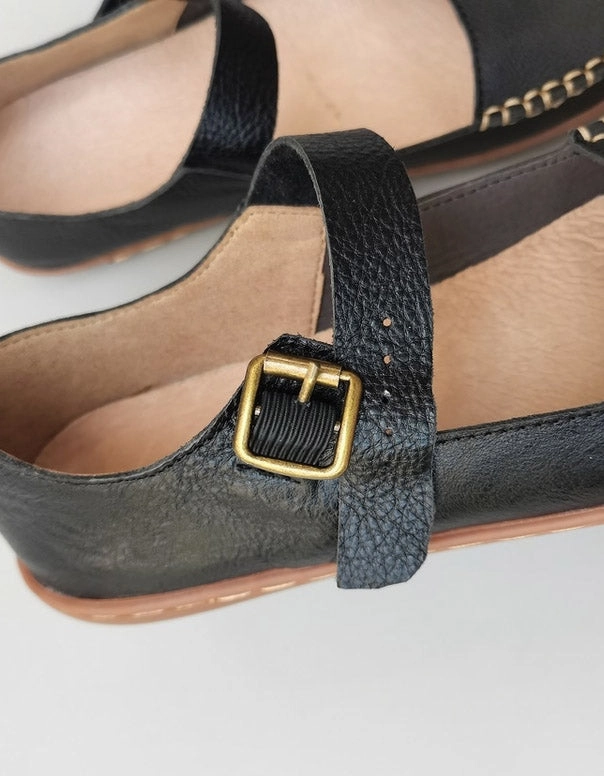 Comfortable Rounded Toe Wide Shoes for Women Flat Comfy Shoes