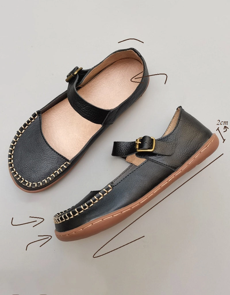 Comfortable Rounded Toe Wide Shoes for Women Earthies Shoes Flats