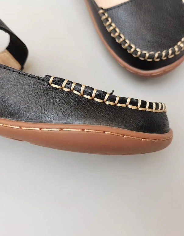 Comfortable Rounded Toe Wide Shoes for Women Suede Flat Shoes