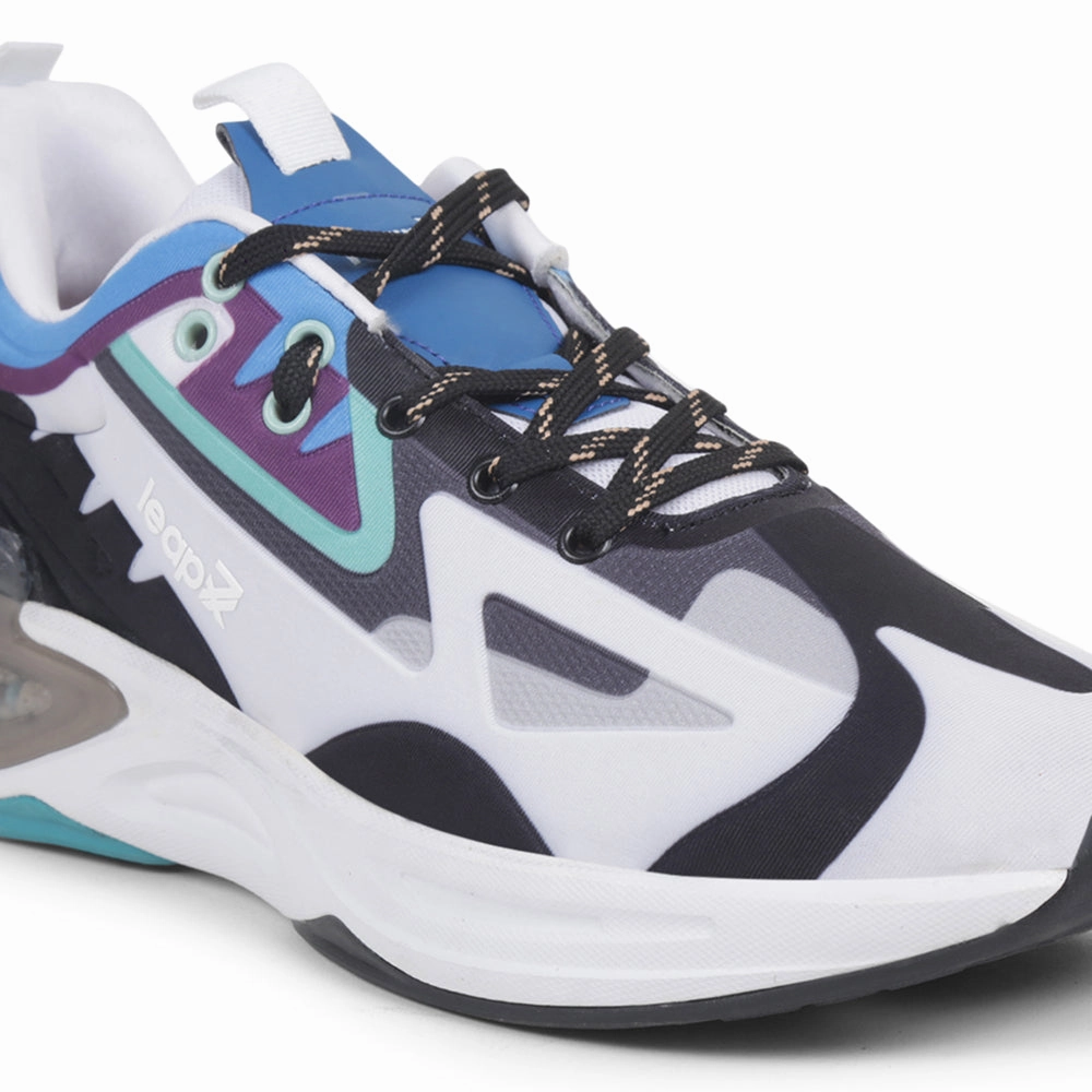 Gym Weight Training Shoes Leap7x White Sports Lacing Running Shoes For Men HANOVER-1 By Liberty