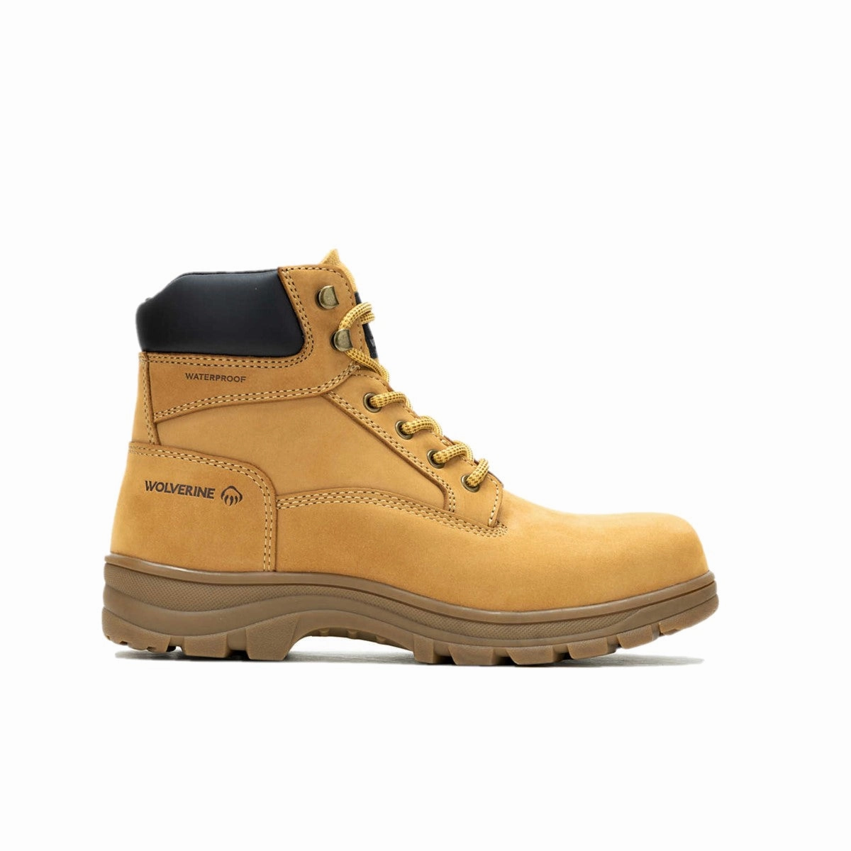 Secure Lock Footwear Protective Work Gear WOLVERINE W231125-M CARLSBAD 6'' ST WP MN'S (Medium) Wheat Leather Work Boots