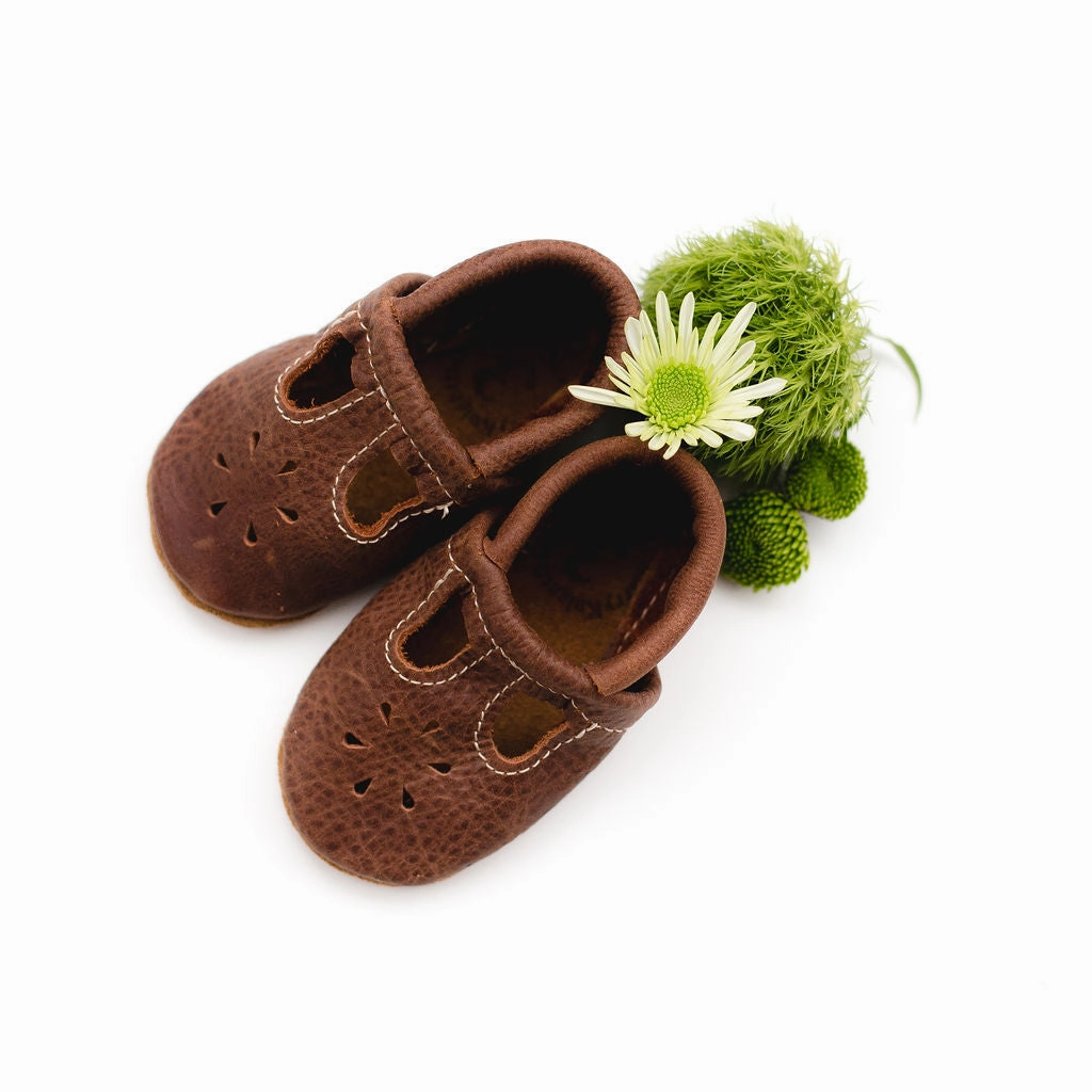 Rust T-Strap Shoes Baby and Toddler High Heel Pads For Shoes