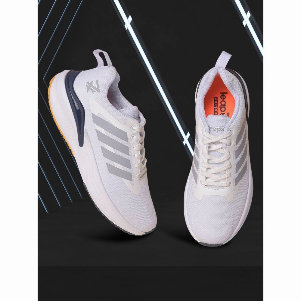 Best Cross Training Shoes For Arch Support Leap7x White Sports Lacing Running Shoes For Men CAPSICO-1 By Liberty