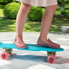 MAUVE BLOSSOM MULE SLINGERS <br><span style="font-size: 8px; font-weight: normal;"> Pink Water Shoes | Soft as a girls jelly shoe Asics Cael V4 0 Wrestling Shoes